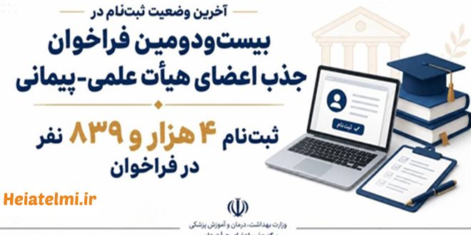 آمار ثبت‌نام جذب هیات علمی وزارت بهداشت ۱۴۰۵